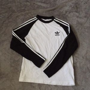 White and black adidas long sleeve shirt